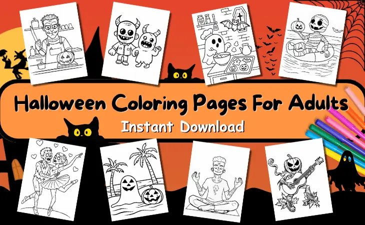 Halloween Coloring Pages For Adults by Mindset Flow