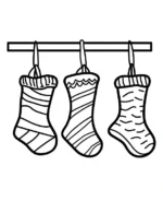 Hanging Stockings With Stripes Christmas Coloring Page by Mindset Flow