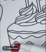Happy Birthday Cake with Hearts Valentine Coloring Page-HowToVideo