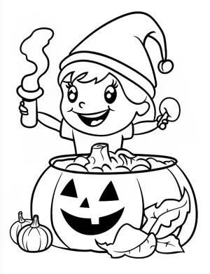 Happy Girl Holding Snacks Halloween Coloring Page By Mindset Flow