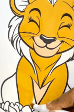 Happy Lion Surrounded By Lotus Blossoms Flower Coloring Page How to Video