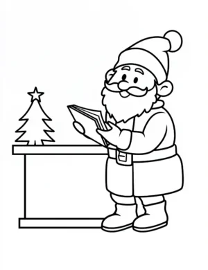 Happy Santa Reading Christmas Book Coloring Page By Mindset Flow