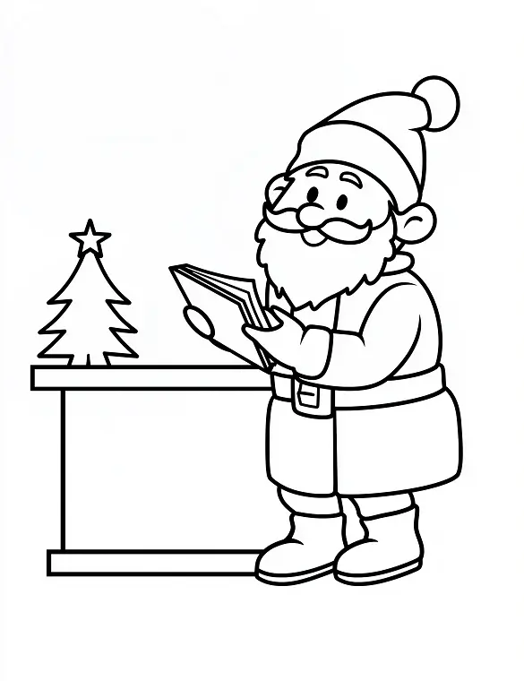 Happy Santa Reading Christmas Book Coloring Page By Mindset Flow Happy Santa Reading Christmas Book Coloring Page By Mindset Flow