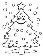 Happy Smiling Christmas Tree Coloring Page By Mindset Flow