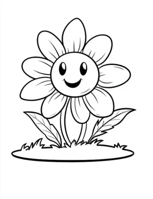 Happy Sunflower Bloom Adult Flower Coloring Page By Mindset Flow