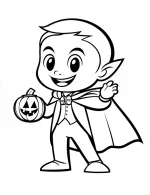 Happy Vampire Child In a Tuxedo Coloring Page by Mindset Flow