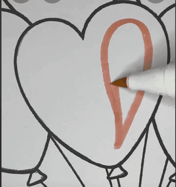 Heart Balloons Coloring Page for Valentine's Day-HowToVideo