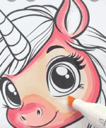 Heart-Shaped Chest Unicorn In A Playful Pose Unicorn Coloring Page-HowToVideo Heart-Shaped Chest Unicorn In A Playful Pose Unicorn Coloring Page-HowToVideo