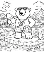 Heroic Lifeguard Polar Bear Coloring Page By Mindset Flow