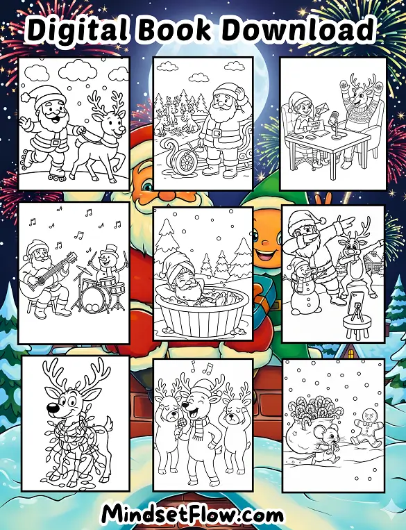 Holiday Giggles Christmas Coloring Book Digital Version By Mindset Flow Preview 1 Holiday Giggles Christmas Coloring Book Digital Version By Mindset Flow Preview 1