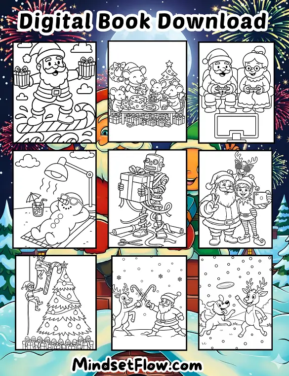 Holiday Giggles Christmas Coloring Book Digital Version By Mindset Flow Preview 2 Holiday Giggles Christmas Coloring Book Digital Version By Mindset Flow Preview 2