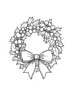Holiday Wreath with Bow Christmas Coloring Page By Mindset Flow