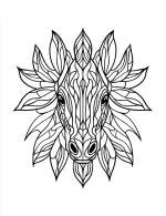 Horse Floral Head with Elegant Designs Coloring Page by Mindset Flow