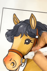 Horse Head with Lily Flowers Printable Coloring Page How to video