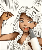 Hula Dancer on Tropical Beach Adult Coloring Page-HowToVideo
