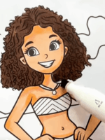 Hula Dancing Girl On The Beach Adult Coloring Page How to video
