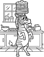 Hungry Zebra Pancake Coloring Page By Mindset Flow