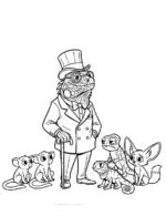 Iguana in Spectacles with Forest Friends Coloring Page by Mindset Flow