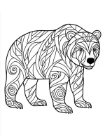 Intricate Bear Zentangle Mandala Coloring Page by Mindset Flow