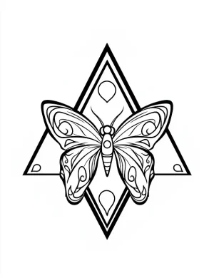 Intricate Butterfly Mandala with Flowing Wings Coloring Page by Mindset Flow