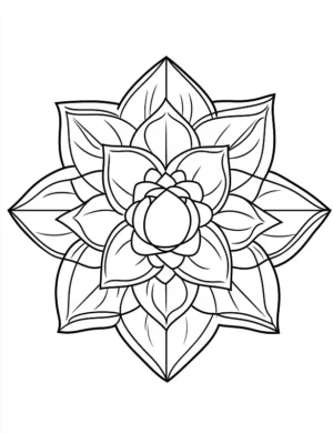 Intricate Floral Mandala Flower Coloring Page By Mindset Flow