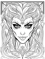 Intricate Gothic Vampire with Intense Eyes Coloring Page by Mindset Flow