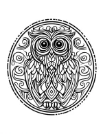 Intricate Owl Design With Detailed Feather Coloring Page by Mindset Flow