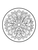 Intricate Peacock Mandala with Feather Patterns and Symmetrical Design Coloring Page by Mindset Flow