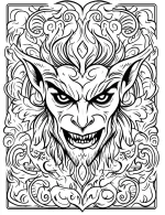 Intricate Vampire Face with Sharp Fangs Coloring Page by Mindset Flow