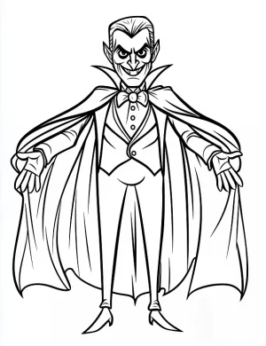 Intricate Vampire in Tuxedo Halloween Coloring Page by Mindset Flow