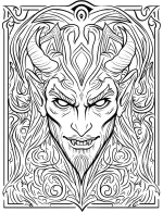 Intricate Vampire’s Face with Gothic Details Coloring Page by Mindset Flow