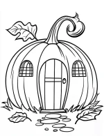 Jack-o-Lantern House Halloween Coloring Page by Mindset Flow