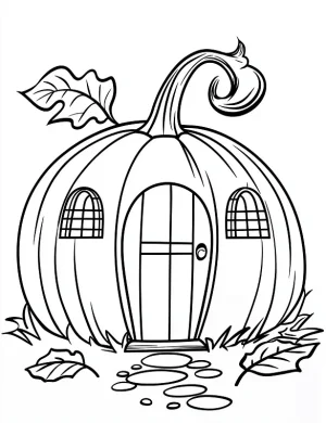 Jack-o-Lantern House Halloween Coloring Page by Mindset Flow
