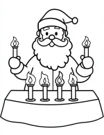 Jolly Santa Candle Maker Coloring Page by Mindset Flow