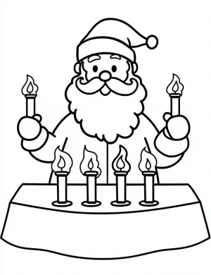 Jolly Santa Candle Maker Coloring Page by Mindset Flow