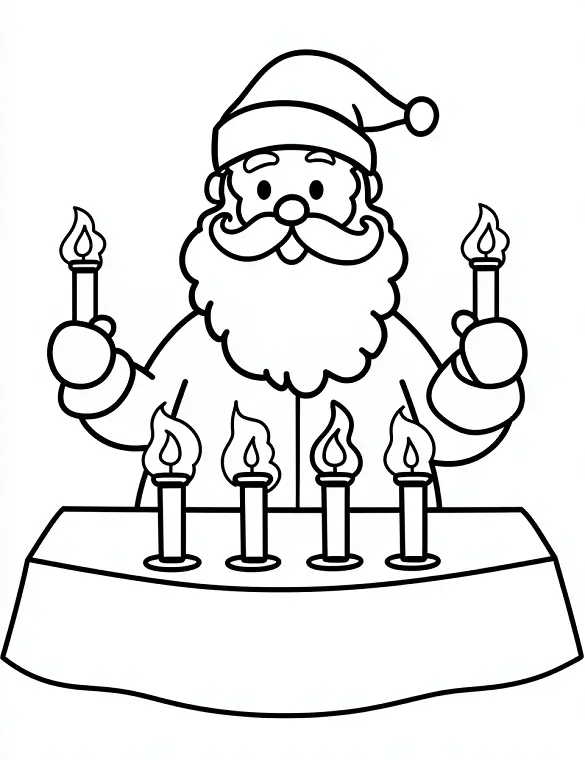 Jolly Santa Candle Maker Coloring Page by Mindset Flow Jolly Santa Candle Maker Coloring Page by Mindset Flow