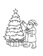 Jolly Santa Decorating Christmas Coloring Page by Mindset Flow