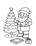 Jolly Santa Decorating Tree Coloring Page By Mindset Flow