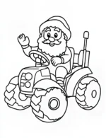 Jolly Santa Driving Tractor Coloring Page By Mindset Flow