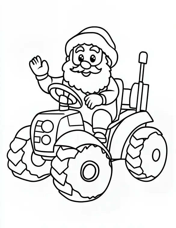 Jolly Santa Driving Tractor Coloring Page By Mindset Flow Jolly Santa Driving Tractor Coloring Page By Mindset Flow