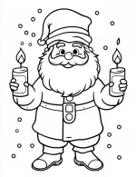 Jolly Santa Holding Candles Christmas Coloring Page by Mindset Flow