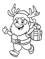 Jolly Santa Holding a Bag Christmas Coloring Page by Mindset Flow
