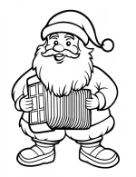 Jolly Santa Playing Accordion with Cheer Coloring Page by Mindset Flow