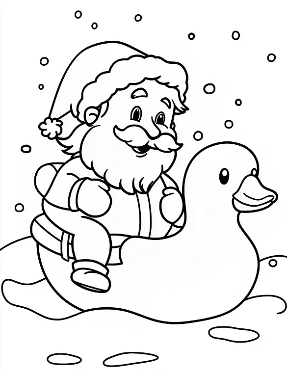 Jolly Santa Riding a Giant Rubber Duck Coloring Page By Mindset Flow Jolly Santa Riding a Giant Rubber Duck Coloring Page By Mindset Flow