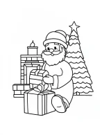 Jolly Santa Wrapping Presents Christmas Coloring Page by Mindset Flow