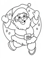 Jolly Santa with Christmas Lights Coloring Page by Mindset Flow