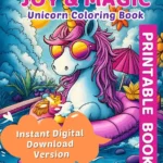 Joy And Magic Unicorn Coloring Book Digital Download Printable Version by Mindset Flow
