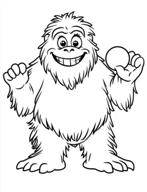 Joyful Abominable Snowman With Ornaments Christmas Coloring Page By Mindset Flow