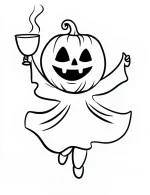 Joyful Pumpkin-Headed Dancing Coloring Page by Mindset Flow