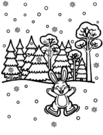 Joyful Rabbit Making Snow Angels Coloring Page By Mindset Flow